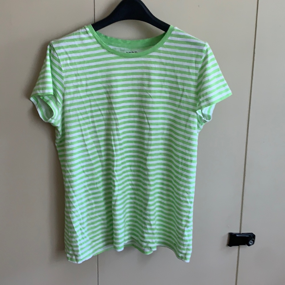 IZOD lime green/white striped all cotton